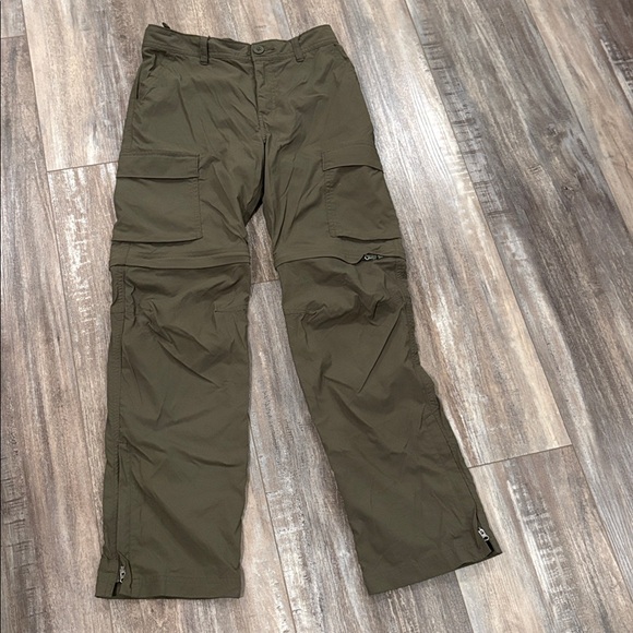 REI Sahara Adjustable Convertible zipoff olive green hiking pants large 14-16 - Picture 7 of 12